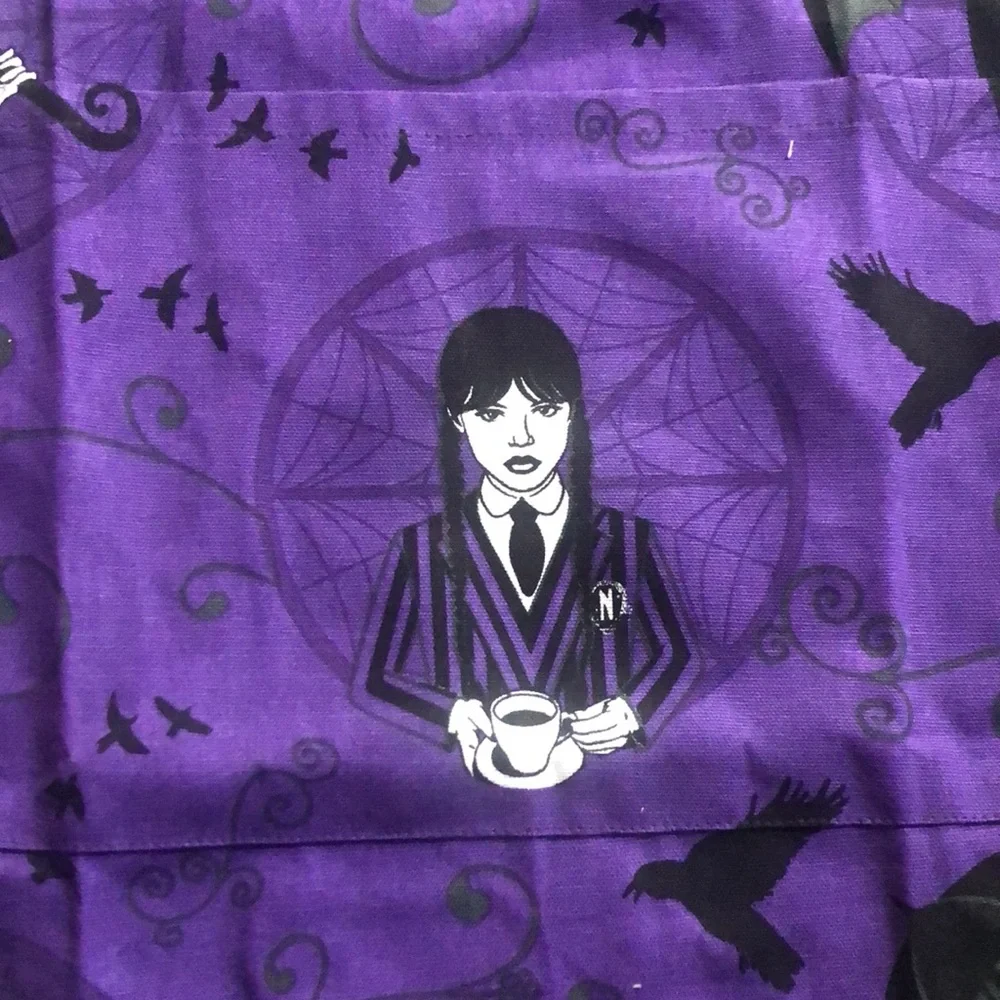 Purple Apron with Character WEDNESDAY Design